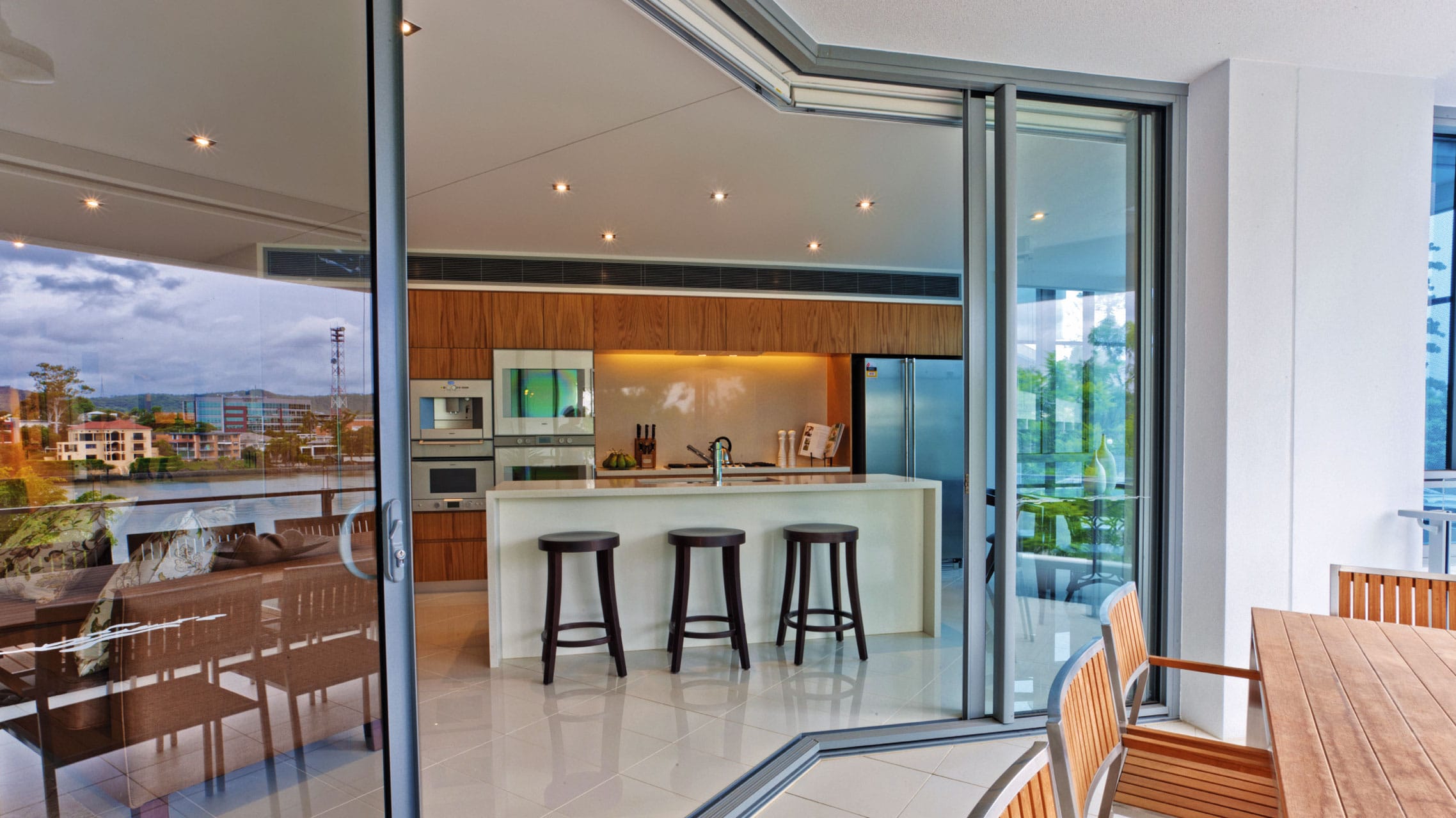 Aluminium 135 degree Corner Sliding Doors