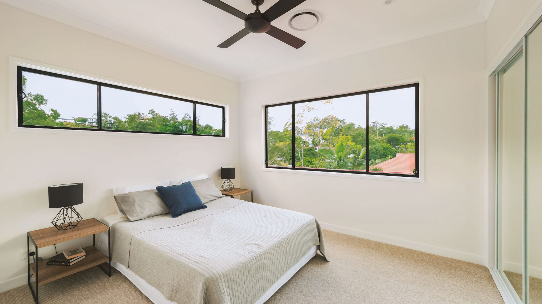 Two Aluminium Sliding Windows in the bedroom