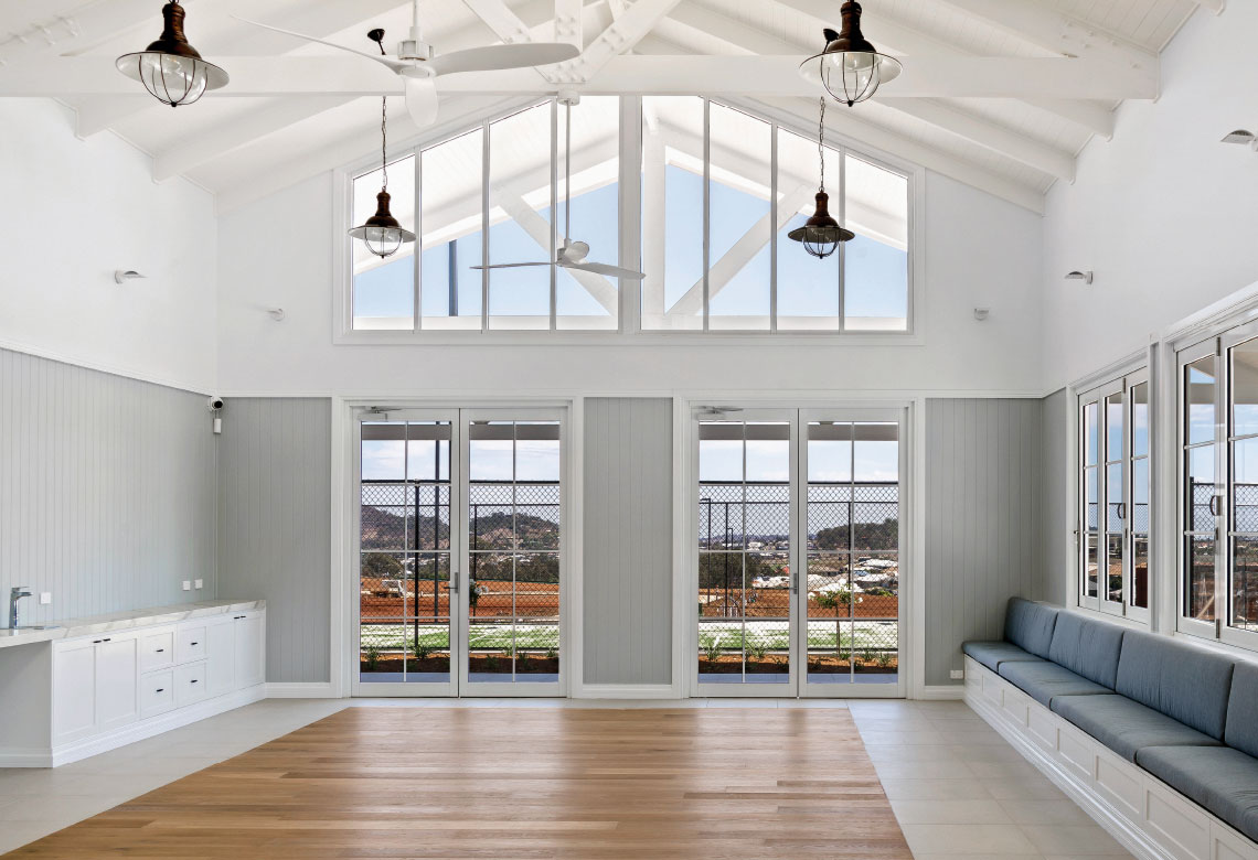 White Aluminium Hinged Doors with colonial bars