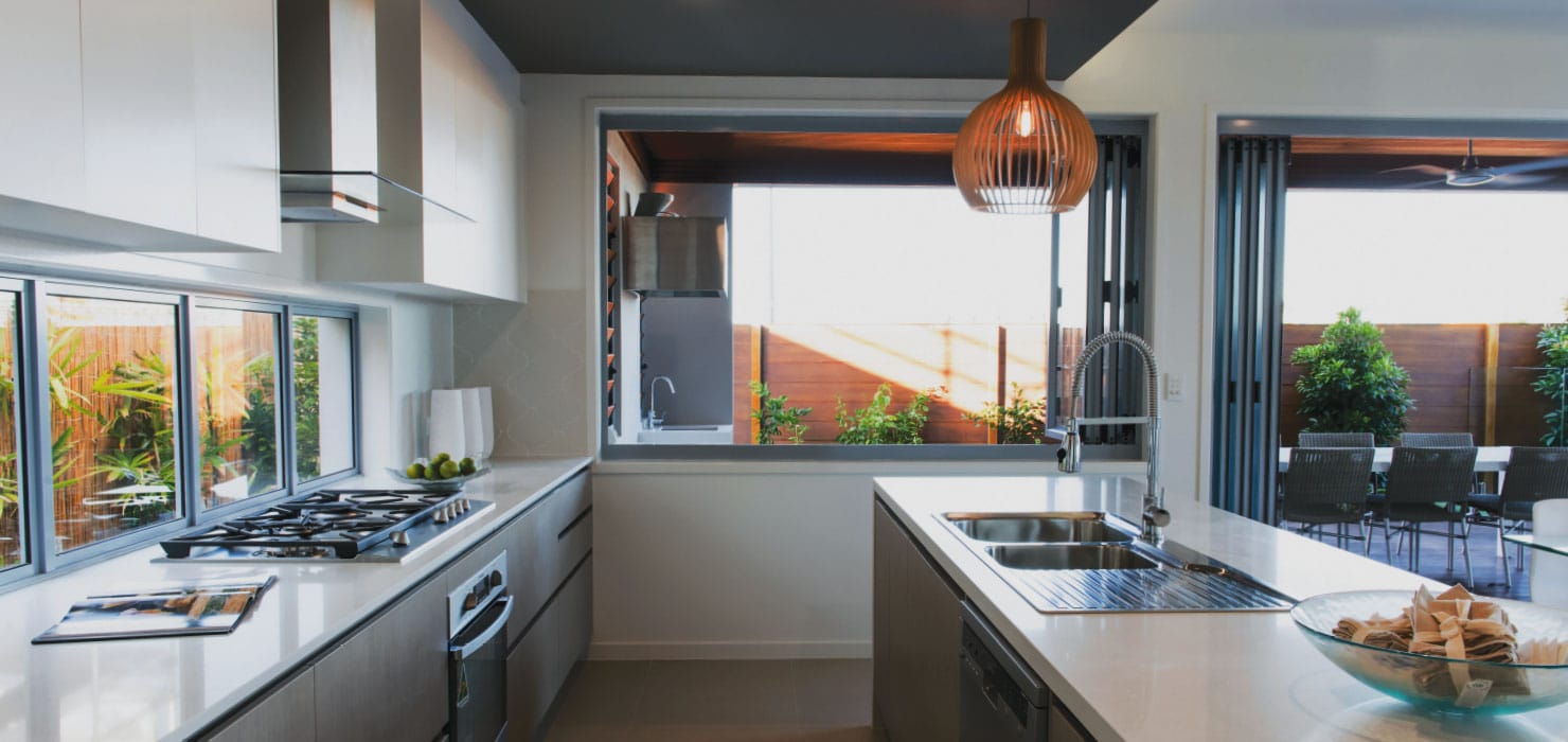 Aluminium Bi fold Window as a servery window