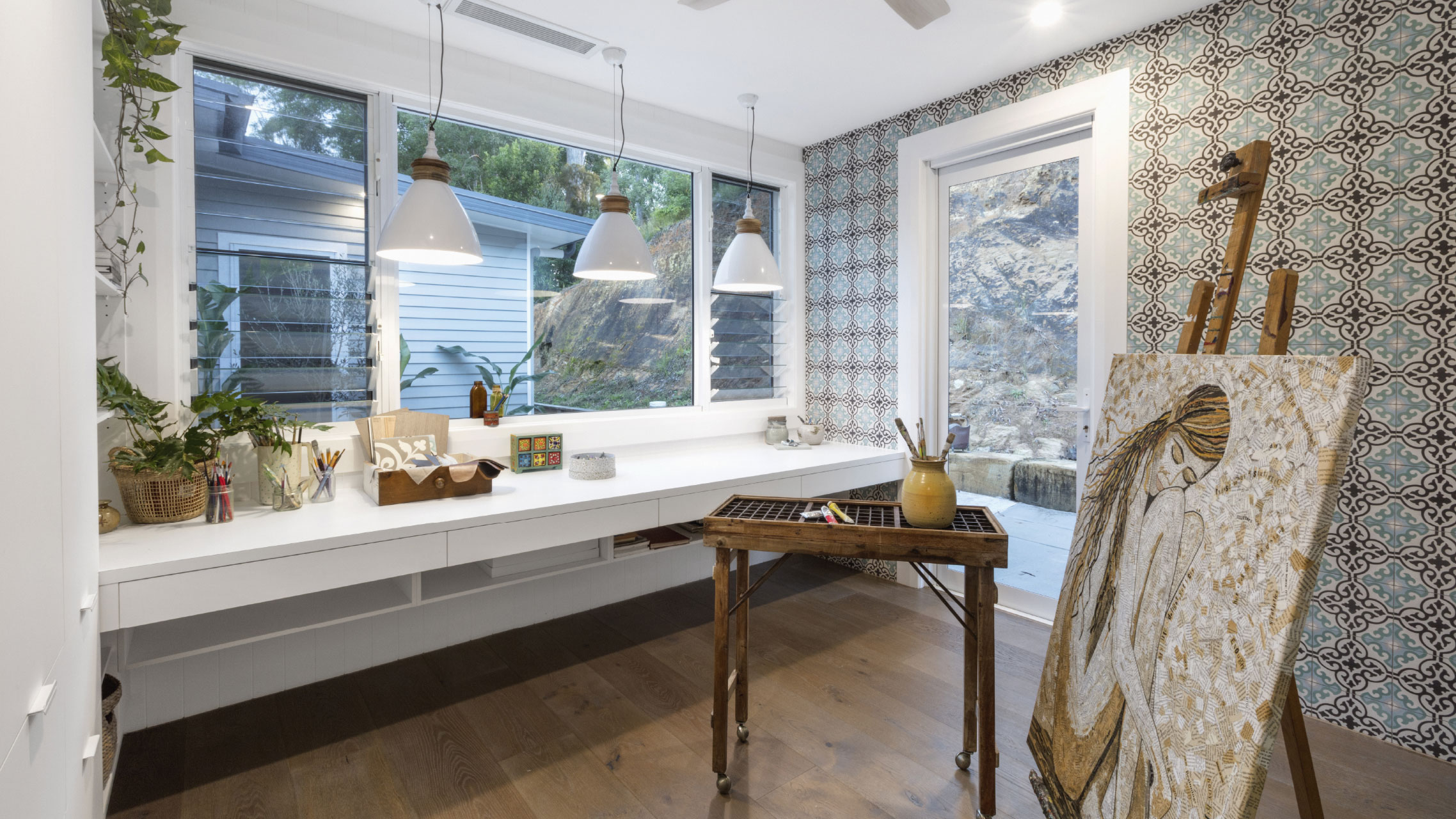 Louvres next to a large fixed window