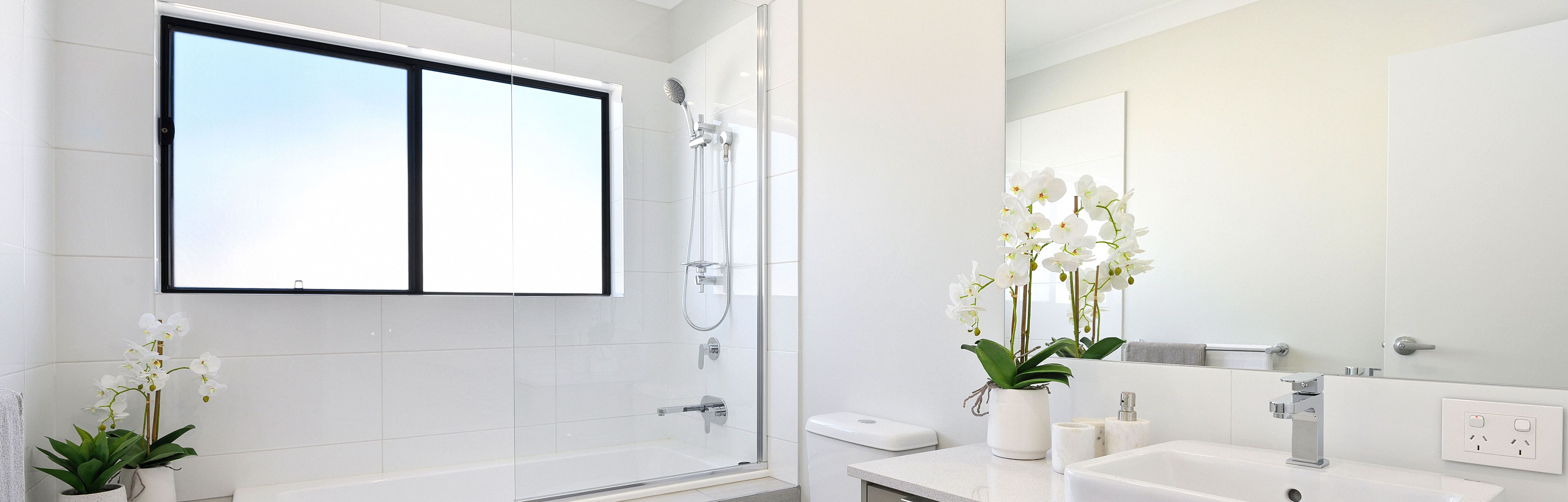 Frameless Fixed Shower Screen over a bath