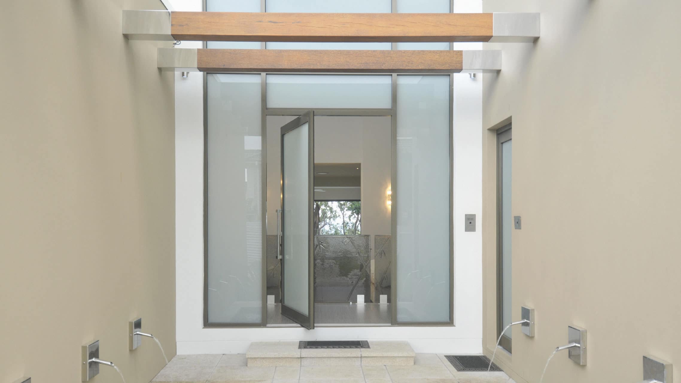 Pivot Aluminium Door with obscure glass