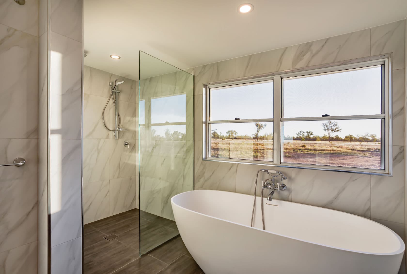 Double Hung Window above a bathtub