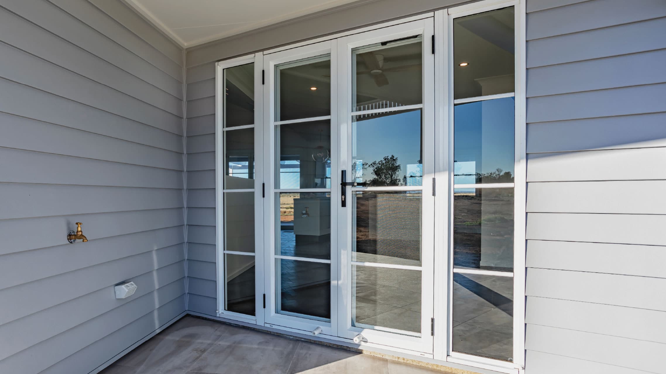 Double Hinged Door with designer bars