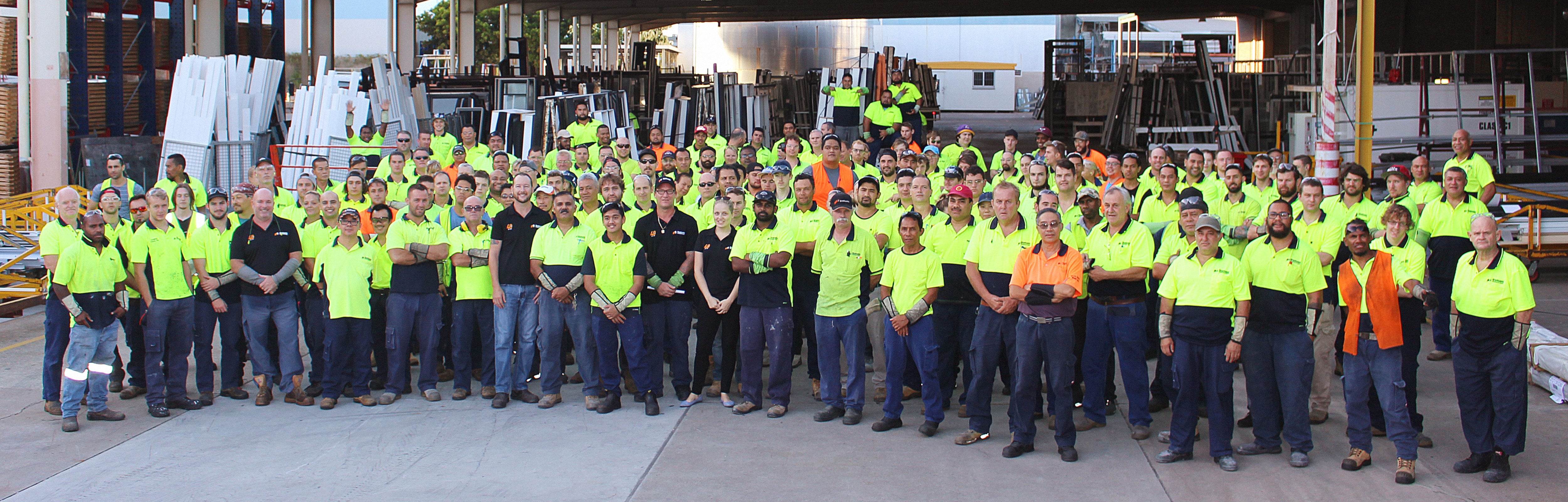 Factory employees at Bradnam's Windows and Doors