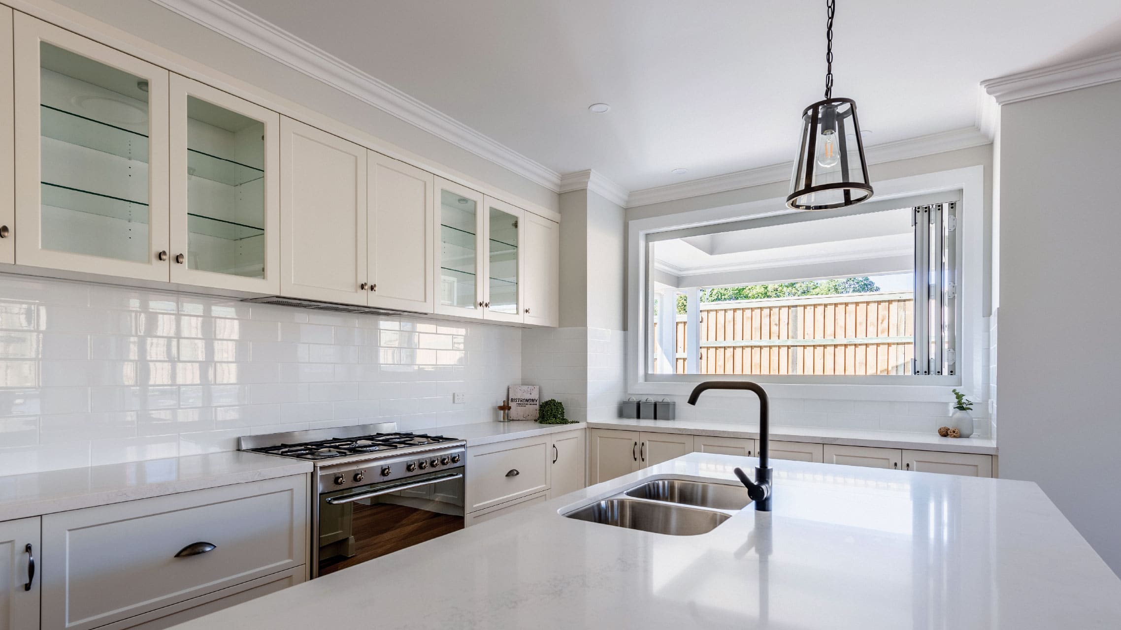 White Aluminium Bi fold Servery Window