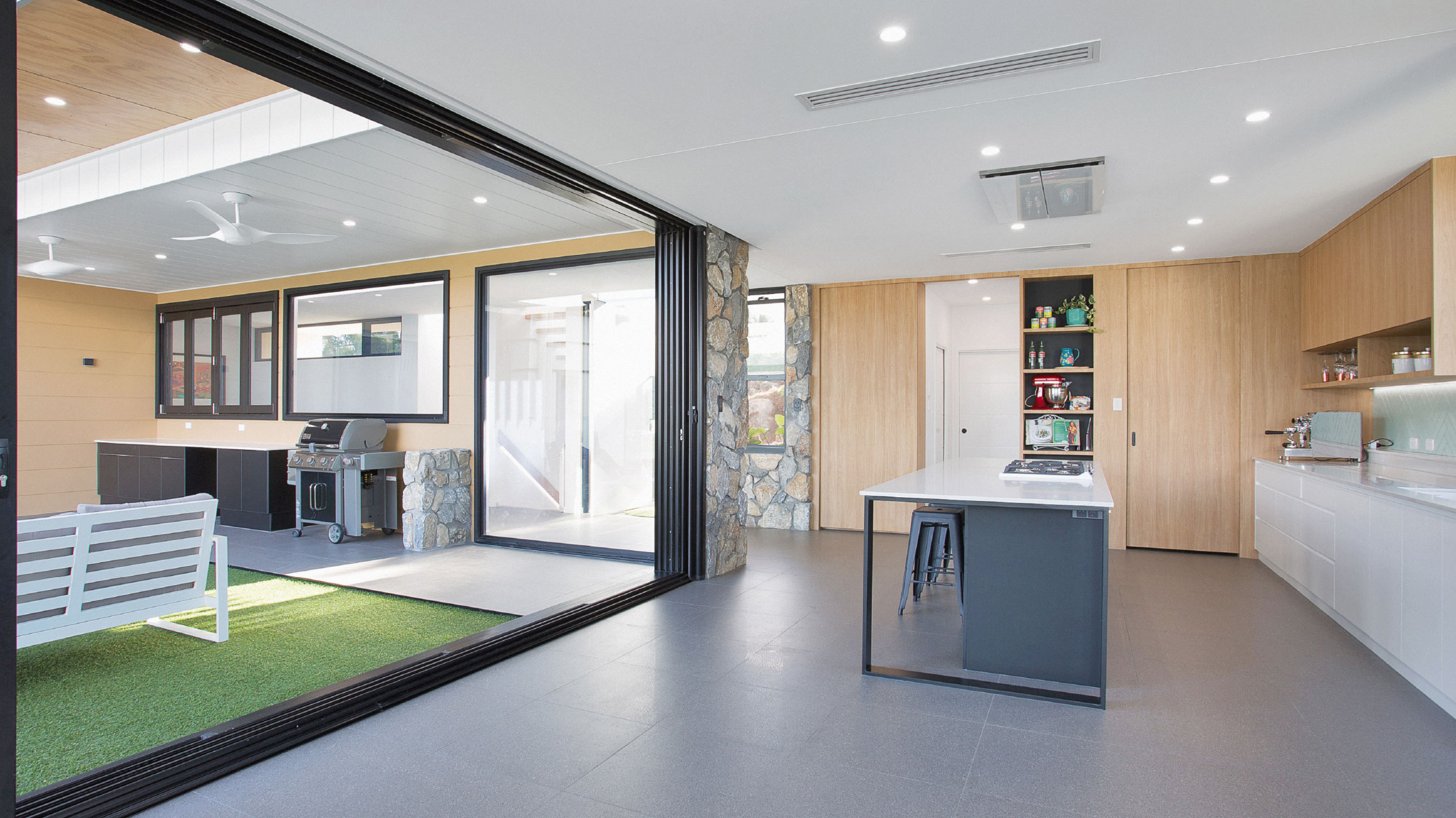 Black Stacking Sliding Door