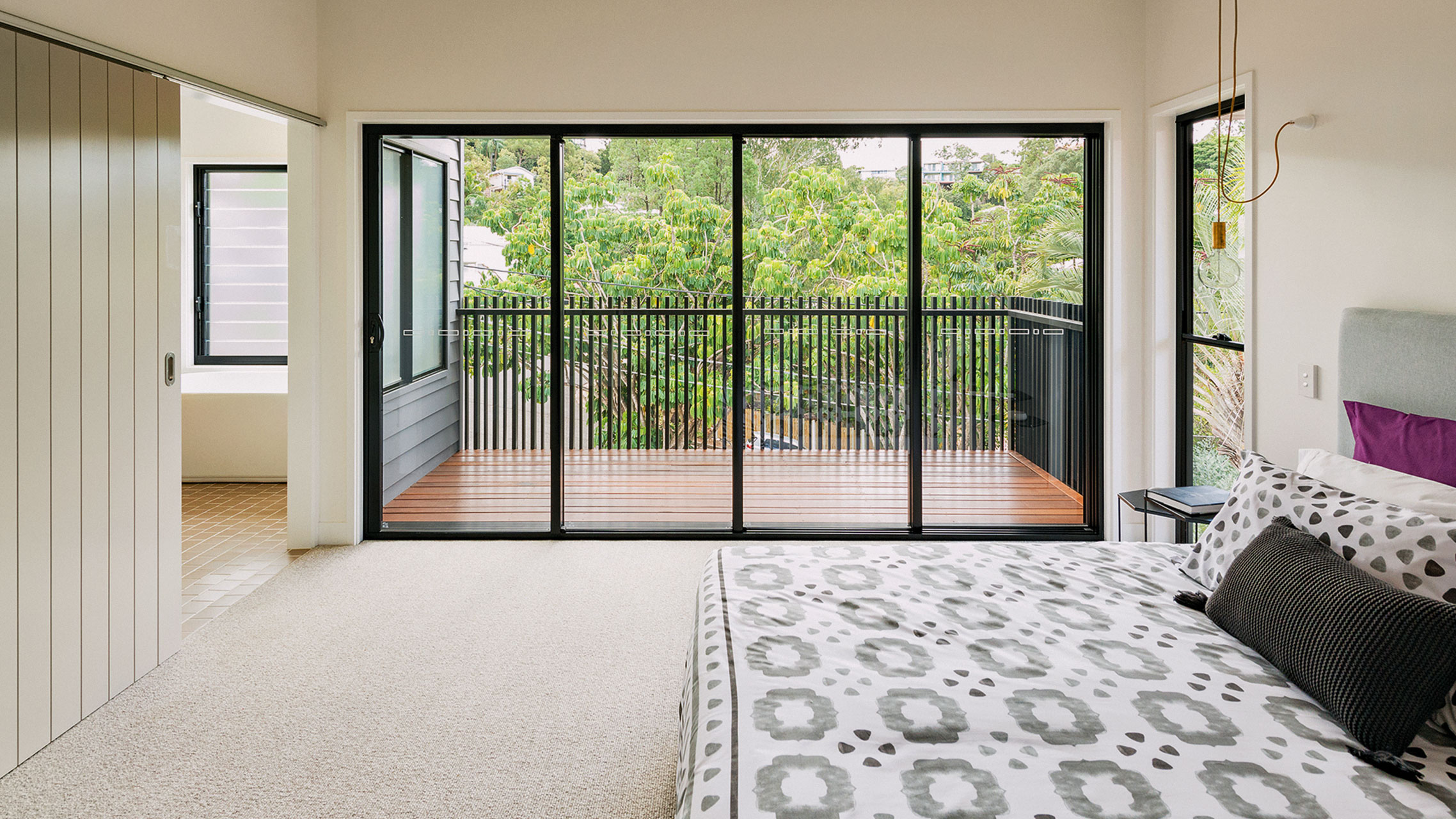 Sliding Stacking Door in the bedroom