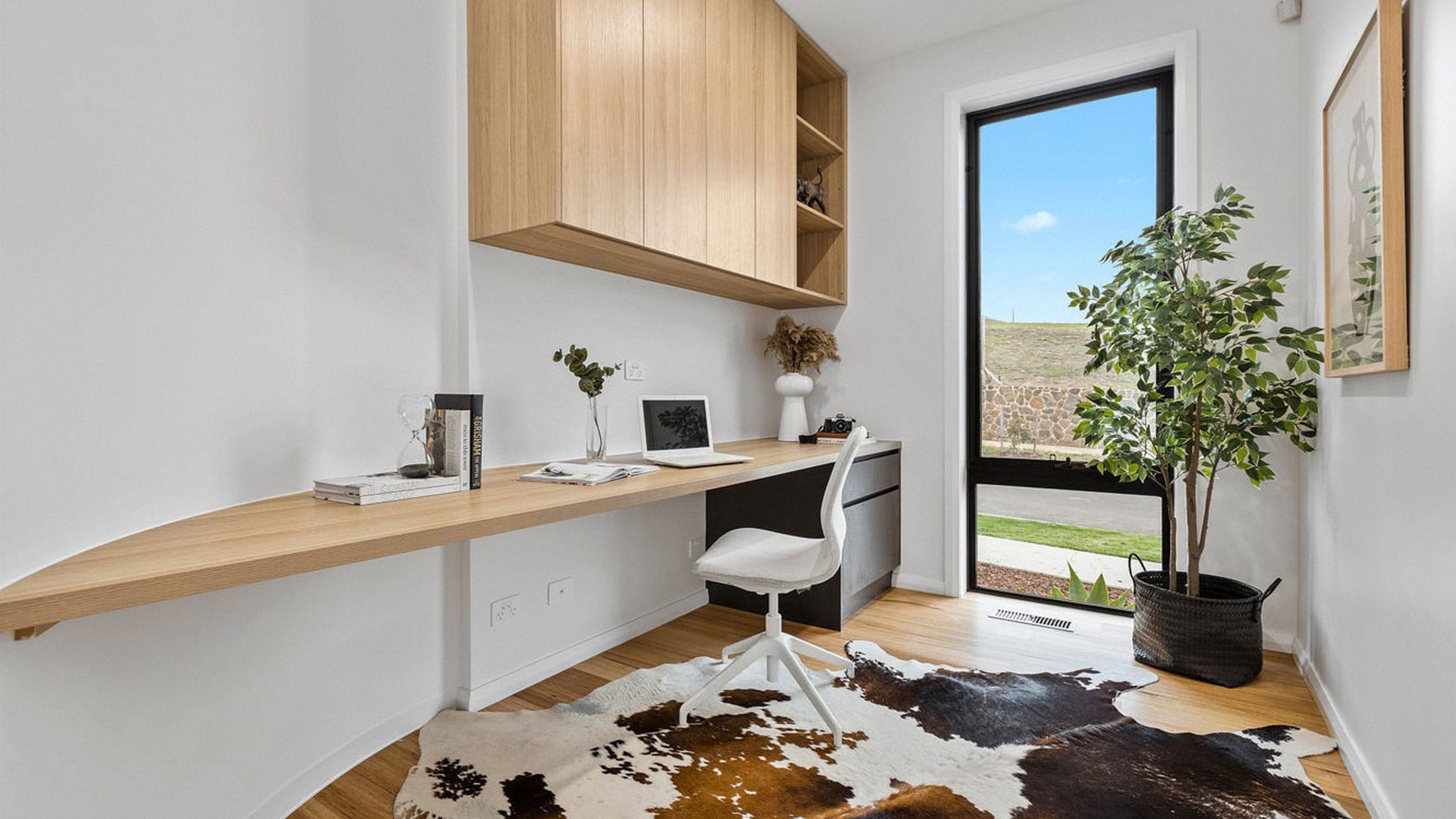 Black Awning Window in a study