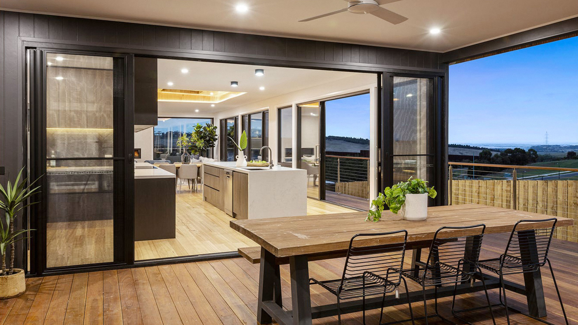 Sliding Stacking Door with fly screens