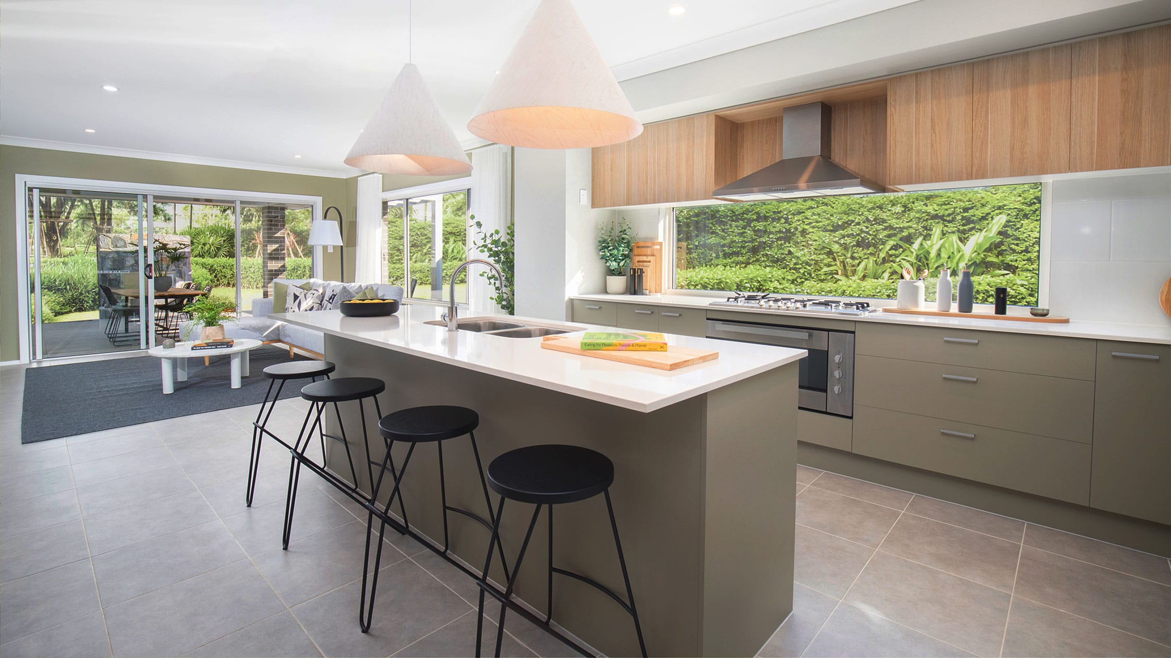 White Kitchen Window Splashback