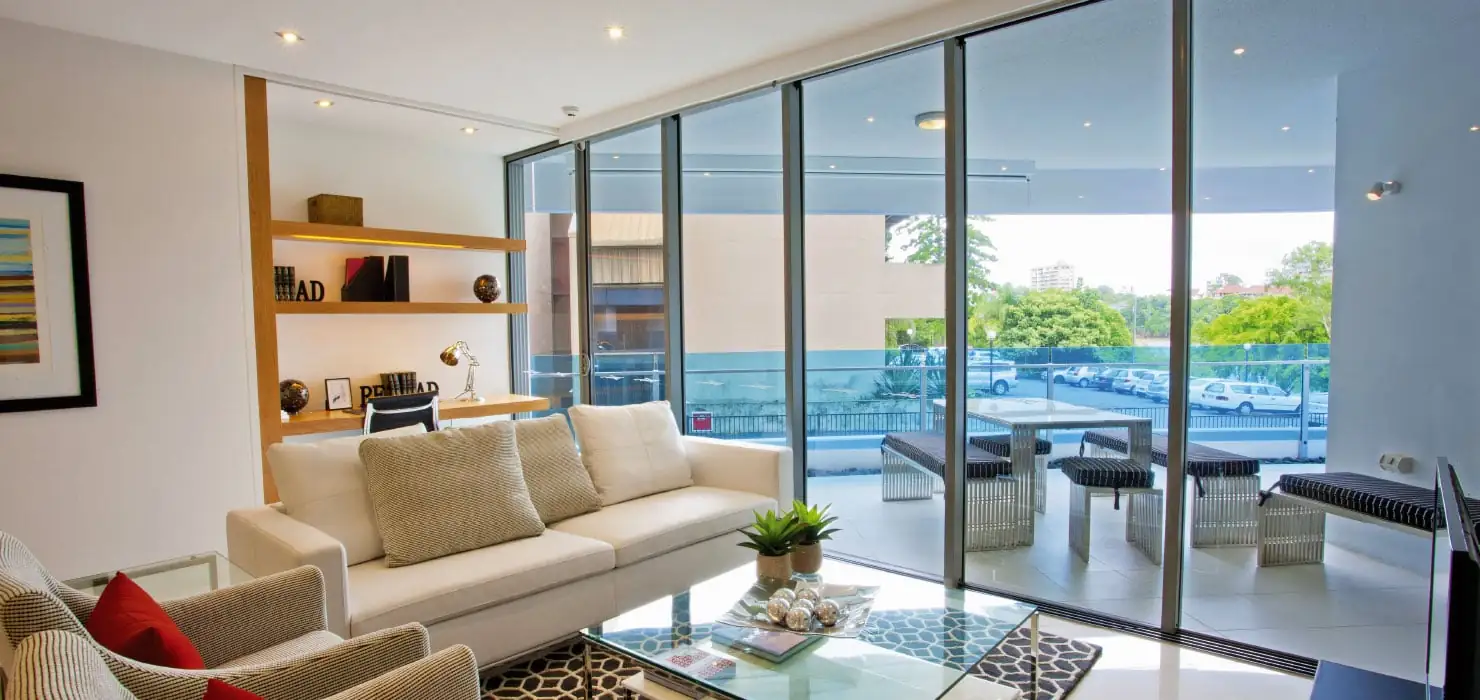 Acoustic Sliding Door with Ultra Silver aluminium frames