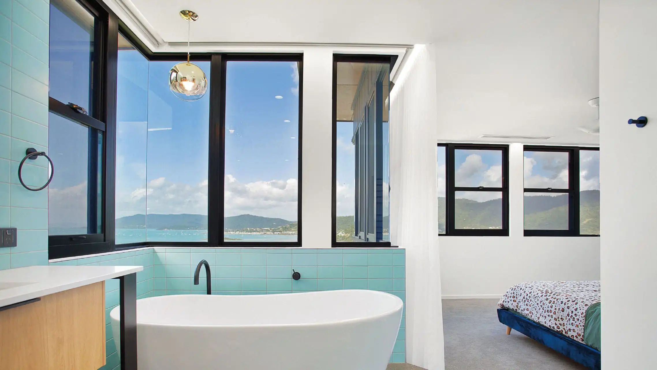 Double Hung and Fixed Windows in an ensuite