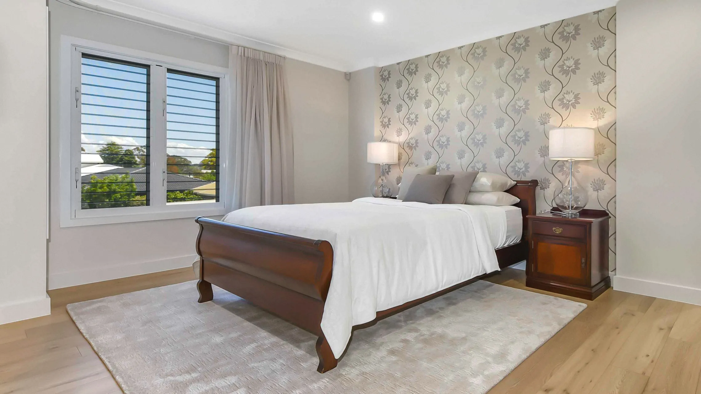 Two Bay Louvre Window in bedroom