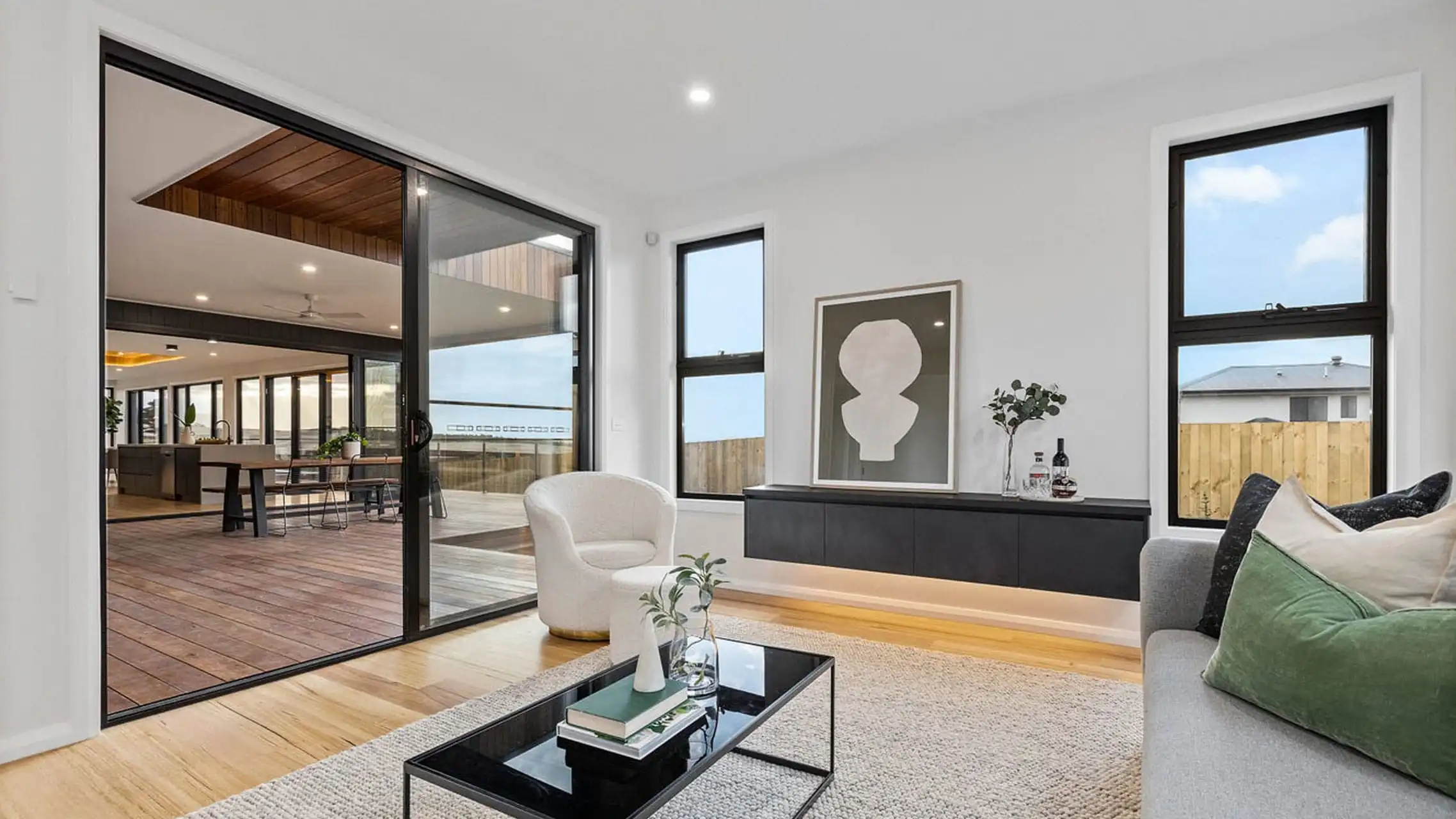 Black Awning Windows and Sliding Door