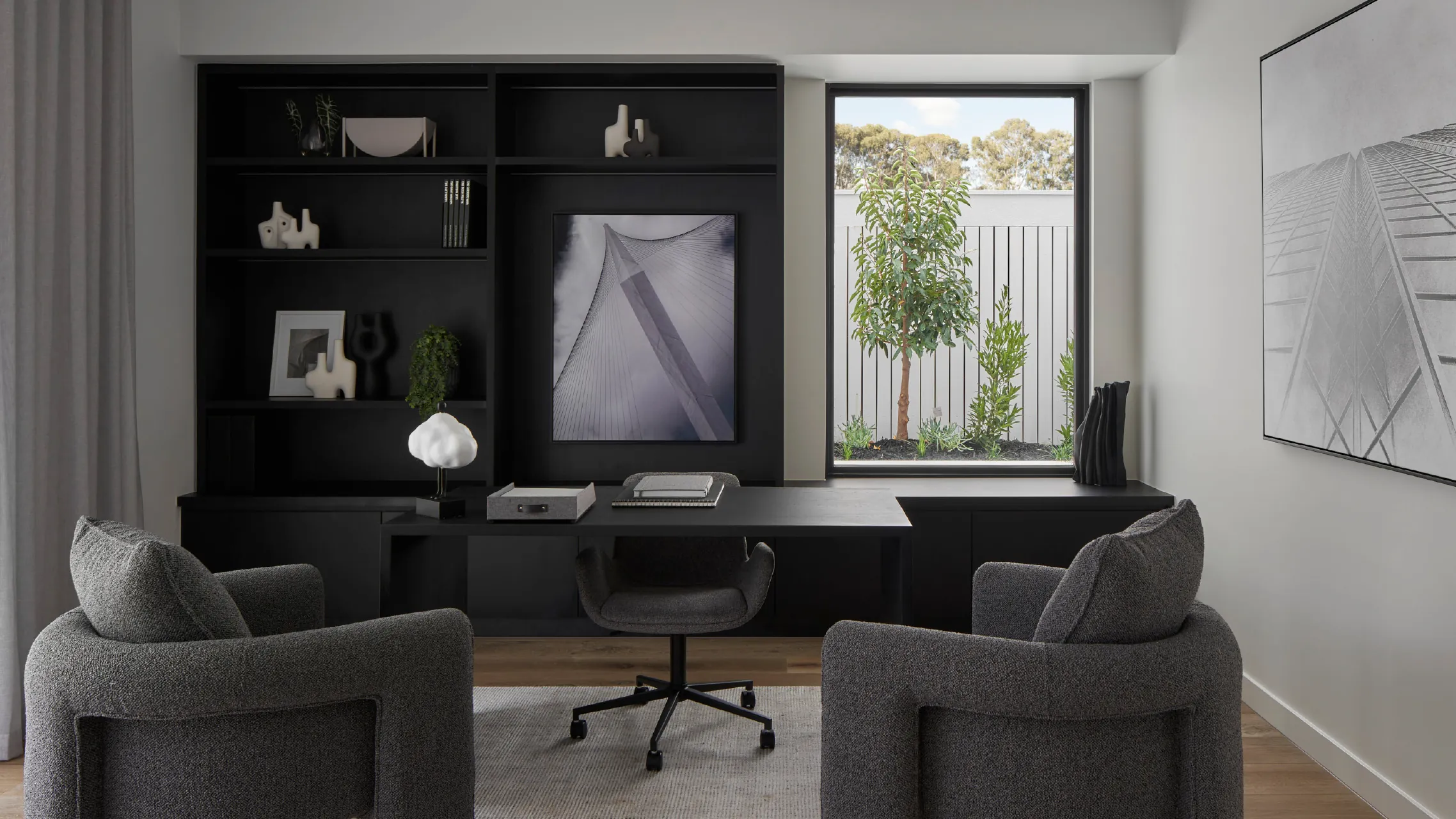 Black Fixed Window in office