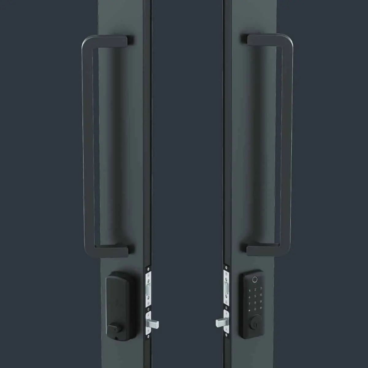 Entrance Door offset handle set with smart lock