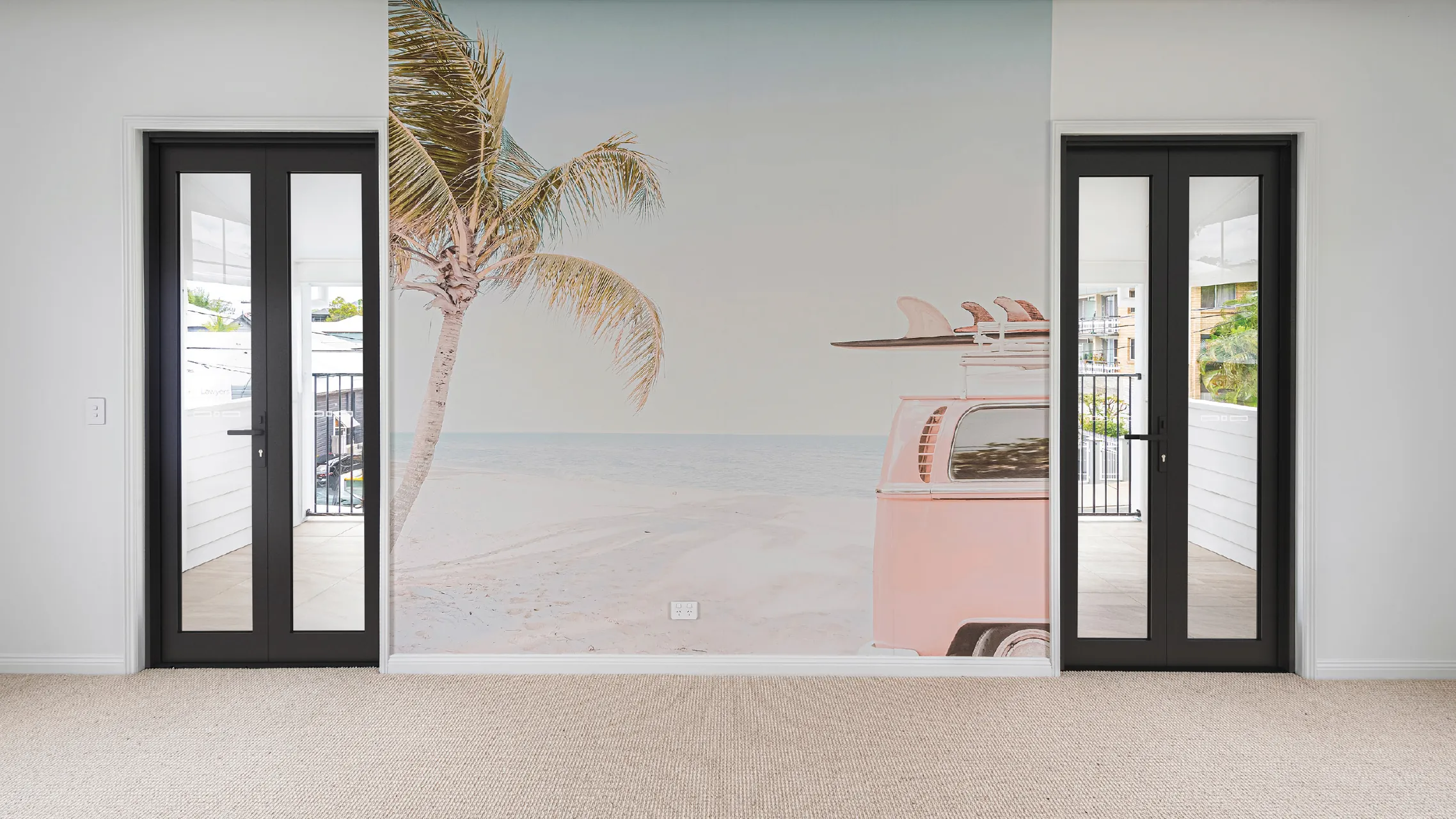 Two Black Aluminium French Doors